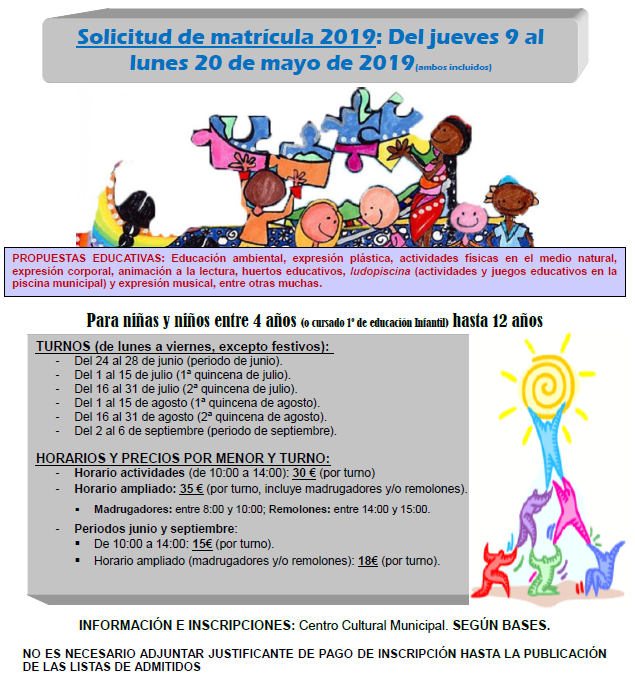 Listado provisional del programa Con-VIVENCIA de Verano 2019