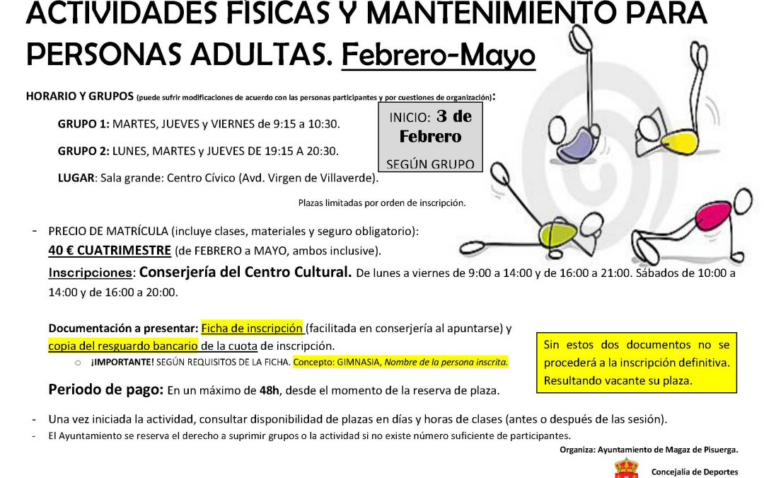 Actividades físicas y mantenimiento para personas adultas