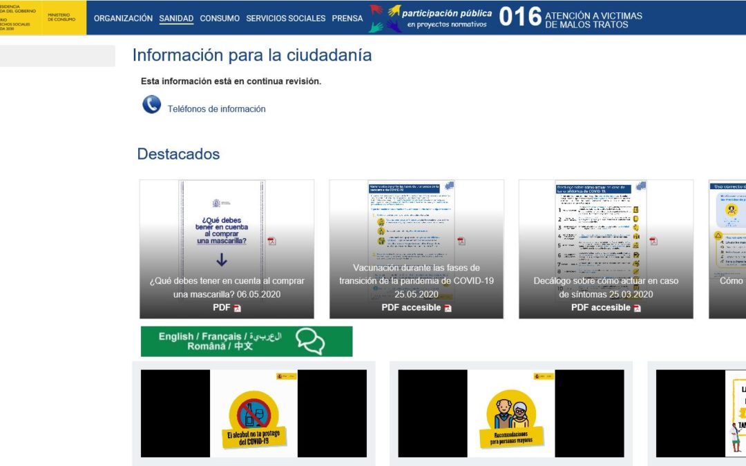 Materiales informativos para la ciudadanía Covid-19