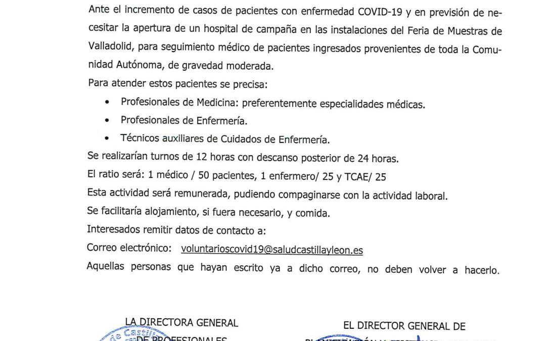Oferta Laboral URGENTE COVID-19